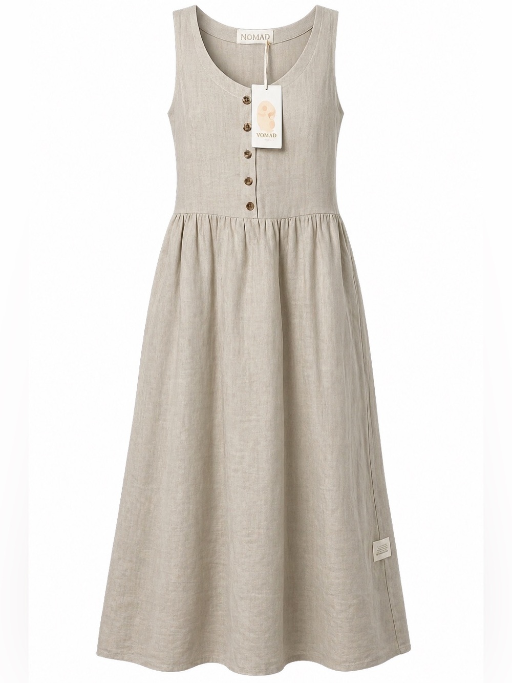 Nomad The Label 100% French Linen Maxi Dress S NWT Boho Coastal Luxe Sustainable